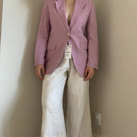 Pink ZARA Blazer jacket - Picture 1 of 5